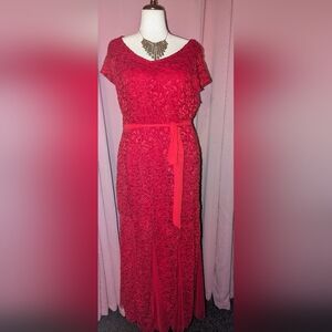Chic Red Lace Dress 3x